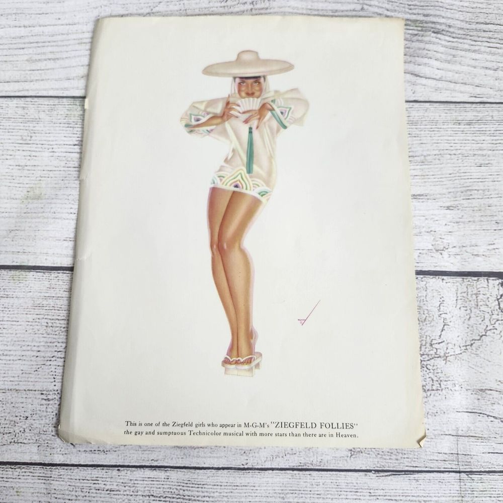 Vtg 1940s George Petty Ziegfeld Follies Pinup Girl Art Print 8.5x11 Limehouse